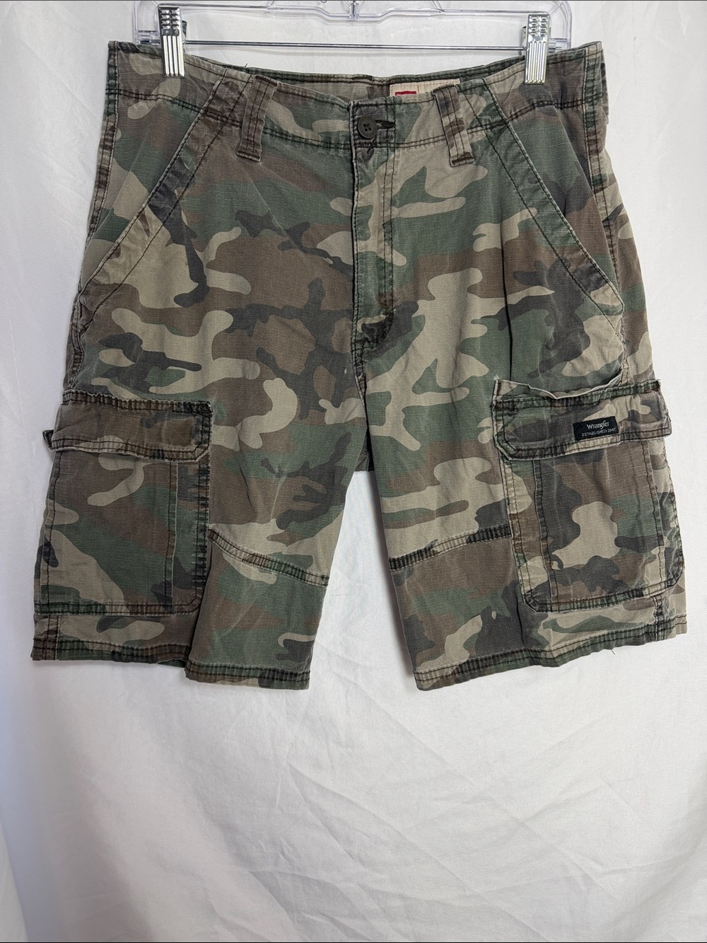 Wrangler Authentics Men's Relaxed Fit Camo Cargo Shorts Stretch 32 Gorpecore